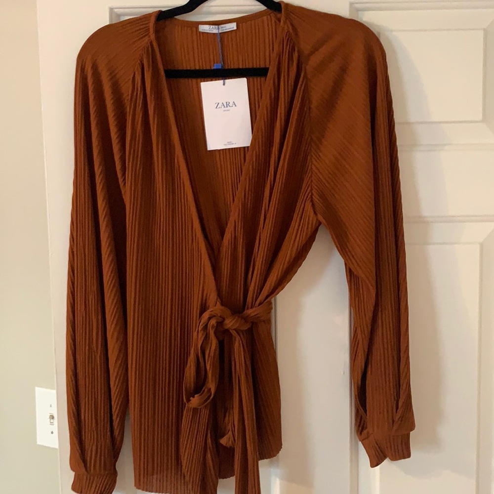 Zara Wrap Around Crinkle Blouse